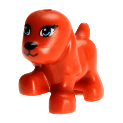 Фігурка Lego Земля Dog Friends Puppy Bright Light Blue Eyes and Black Mouth Pattern Animals 98386pb01 4648073 6019071 Dark Orange Б/У - Retromagaz