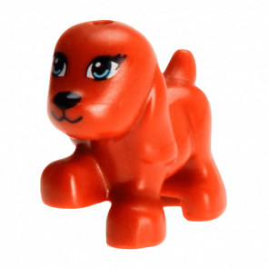 Фигурка Lego Земля Dog Friends Puppy Bright Light Blue Eyes and Black Mouth Pattern Animals 98386pb01 4648073 6019071 Dark Orange Б/У