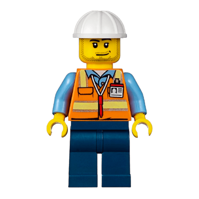 Фігурка Lego Space Port 973pb2017 Engineer Male Orange Vest City cty0557 Б/У - Retromagaz