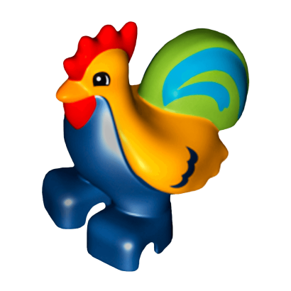 Фігурка Lego Animals Chicken Lime Tail Duplo bb0852pb01 Dark Blue Б/У - Retromagaz