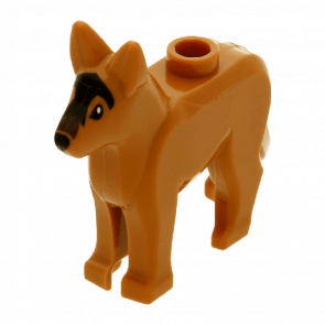 Фигурка Lego Земля Dog Alsatian German Shepherd with Black Eyes Animals 92586pb01 4614195 Medium Nougat Б/У