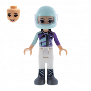 Фігурка Lego Girl Emma Light Aqua and Medium Lavender Racing Jacket Friends frnd261 1 Б/У