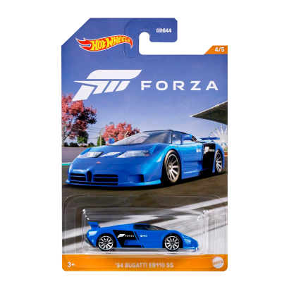 Тематическая Машинка Hot Wheels '94 Bugatti EB110 SS Forza 1:64 HLK26 Blue - Retromagaz