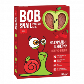 Конфеты Натуральные Bob Snail Яблочно-Вишневые 60g - Retromagaz