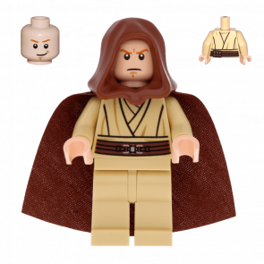 Фігурка Lego Джедай Obi-Wan Kenobi Young with Hood and Cape Tan Legs Smile Star Wars sw0329 1 Б/У - Retromagaz