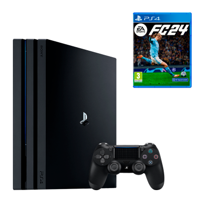 Набір Консоль Sony PlayStation 4 Pro CUH-72xx 1TB Black Б/У + Гра EA Sports FC 24 Російська Озвучка Новий - Retromagaz