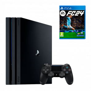 Набір Консоль Sony PlayStation 4 Pro CUH-72xx 1TB Black Б/У + Гра EA Sports FC 24 Російська Озвучка Новий