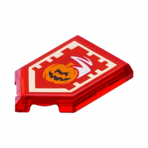 Плитка Lego Модифицированная Декоративная Pentagonal Nexo Power Shield Pattern Manic Pumpkin 2 x 3 22385pb113 6172775 6245488 Trans-Red 4шт Б/У - Retromagaz