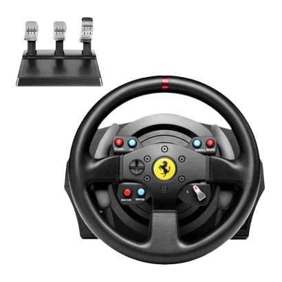 Кермо Дротовий Thrustmaster PlayStation 4 T300 Ferrari Integral Alcantara Edition Black Новий - Retromagaz