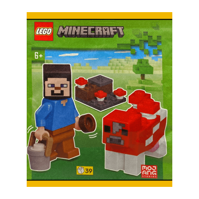 Конструктор Lego Фігурка Steve with Mooshroom Paper Bag Minecraft 662407 min056 Новый - Retromagaz