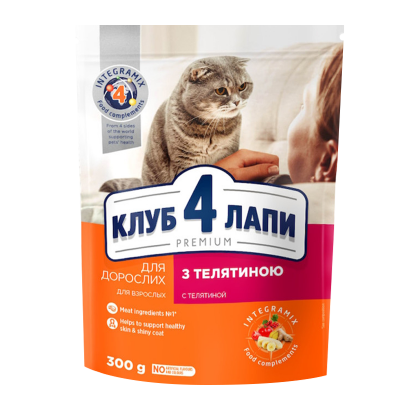 Сухой Корм для Кошек Клуб 4 Лапы Premium Телятина 300g - Retromagaz