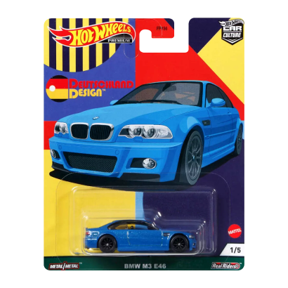 Машинка Premium Hot Wheels BMW M3 E46 Deutschland Design 1:64 GRJ72 Blue - Retromagaz