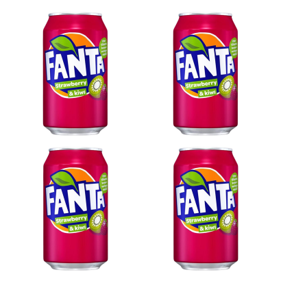 Набор Напиток Fanta Strawberry & Kiwi 355ml 4шт - Retromagaz