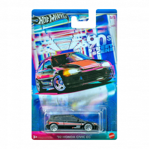 Тематична Машинка Hot Wheels '92 Honda Civic EG '90s Street Scene 1:64 JCB56 Black - Retromagaz