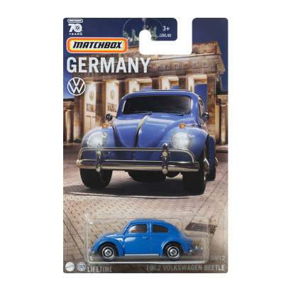 Тематическая Машинка Matchbox 1962 Volkswagen Beetle Germany 1:64 GWL49/HPC59 Blue - Retromagaz