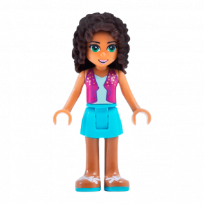 Фигурка Lego Girl Andrea Medium Azure Skirt Friends frnd198 Б/У