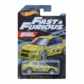 Тематическая Машинка Hot Wheels Mitsubishi Lancer Evolution 7 VII Fast & Furious 1:64 FYY56 Green - Retromagaz