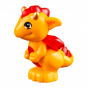 Фігурка Lego Повітря Dragon Elves Baby with Molded Trans-Red Stomac Animals 26090pb03 6145436 Bright Light Orange Б/У