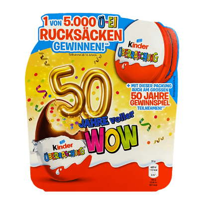 Шоколадне Яйце Kinder 4шт 50 Років 80g - Retromagaz