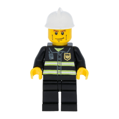 Фігурка Lego Fire 973pb0300 Reflective Stripes White Helmet Cheek Lines City cty0043 Б/У - Retromagaz