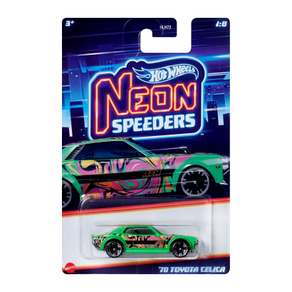 Тематична Машинка Hot Wheels '70 Toyota Celica Neon Speeders 1:64 HLH72/HRW67 Green - Retromagaz