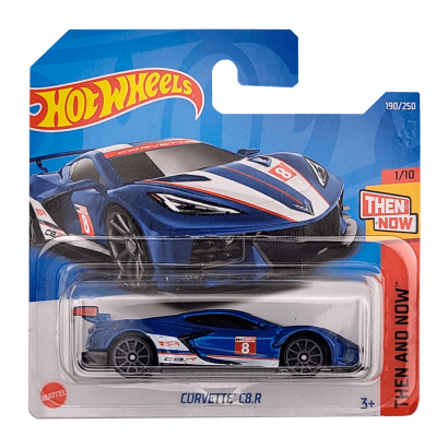 Машинка Базовая Hot Wheels Corvette C8.R Then and Now 1:64 HCT73 Blue - Retromagaz