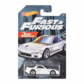 Тематическая Машинка Hot Wheels '95 Mazda RX-7 Fast & Furious 1:64 FYY54 White - Retromagaz