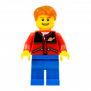 Фігурка Lego People 973pb0298 Red Jacket with Zipper Pockets and Classic Space Logo City twn097 Б/У