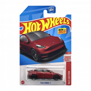 Машинка Базова Hot Wheels Tesla Model Y Red Edition 1:64 HKL53 Dark Red - Retromagaz