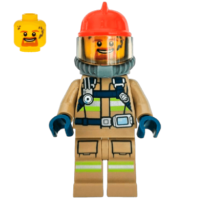 Фигурка Lego Fire 973pb3383 Reflective Stripes Breathing Neck Gear City cty0962 Б/У - Retromagaz