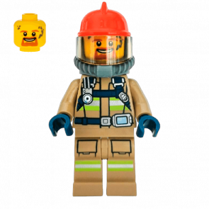 Фигурка Lego Fire 973pb3383 Reflective Stripes Breathing Neck Gear City cty0962 Б/У - Retromagaz