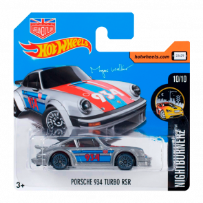 Машинка Базовая Hot Wheels Porsche 934 Turbo RSR Magnus Walker Urban Outlaw Nightburnerz 1:64 DTY84 Metallic Silver - Retromagaz