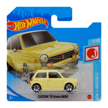 Машинка Базова Hot Wheels Custom '70 Honda N600 J-Imports 1:64 GRX33 Yellow - Retromagaz