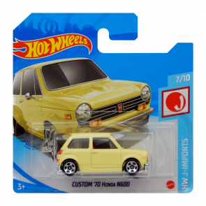 Машинка Базова Hot Wheels Custom '70 Honda N600 J-Imports 1:64 GRX33 Yellow - Retromagaz