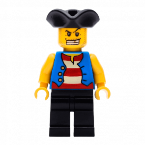 Фигурка Lego Pirates 973pb0525 Pirate Blue Vest Tricorne Hat Adventure pi127 1 Б/У