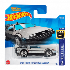 Машинка Базова Hot Wheels DeLorean DMC-12 Back to the Future Time Machine Screen Time 1:64 HCV54 HHF15 Silver - Retromagaz