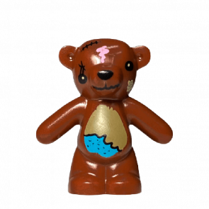 Фигурка Lego Земля Teddy Bear The Simpsons with Black Eyes Dark Tan and Medium Azure Stomac Animals 98382pb004 6064432 Reddish Brown Б/У - Retromagaz