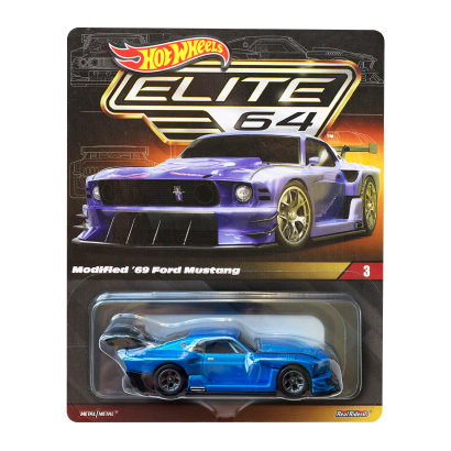 Машинка Premium Hot Wheels Modified '69 Ford Mustang Elite 64 1:64 HGW13 Metallic Blue - Retromagaz