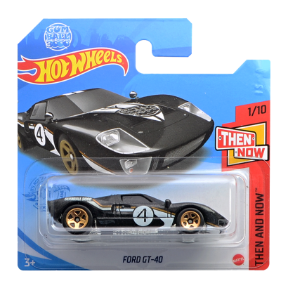 Машинка Базова Hot Wheels Gum Ball 3000 Ford GT-40 Then and Now 1:64 GTC66 Black - Retromagaz