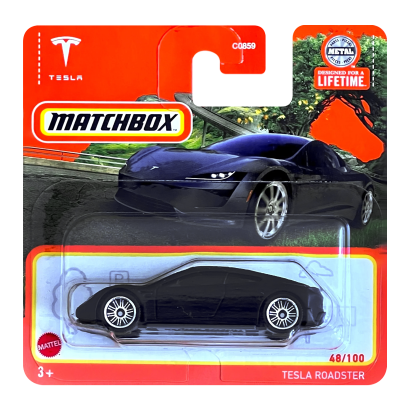 Машинка Большой Город Matchbox Tesla Roadster Highway 1:64 HVP07 Black - Retromagaz