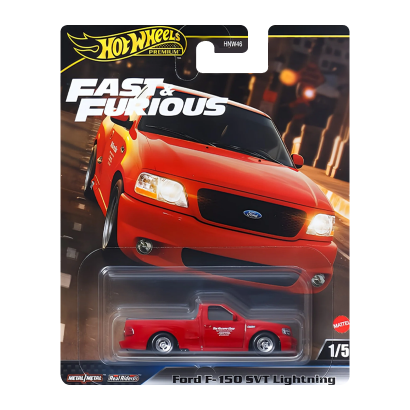 Машинка Premium Hot Wheels Ford F-150 SVT Lightning Fast & Furious 1:64 HYP75 Red - Retromagaz