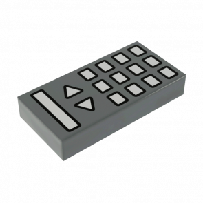 Плитка Lego Декоративна Groove with TV Remote Control Pattern 1 x 2 3069bpb0311 88630pb311 6064373 Dark Bluish Grey Б/У