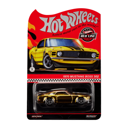 Машинка Premium Hot Wheels '70 Ford Mustang Boss 302 Red Line Club RLC 1:64 HWF17 Yellow - Retromagaz