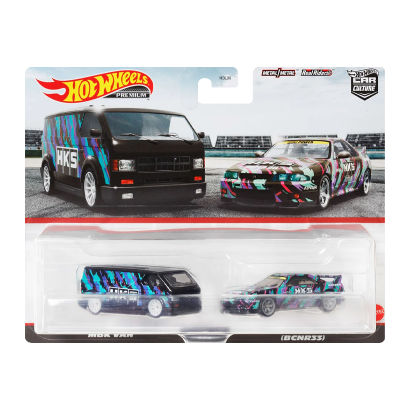 Машинка Premium Hot Wheels 2шт MBK Van / Nissan Skyline GT-R (BCNR33) HKS 2-Packs 1:64 HKF53 Black - Retromagaz