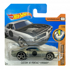 Машинка Базова Hot Wheels Custom '67 Pontiac Firebird Muscle Mania 1:64 DTW82 Silver - Retromagaz