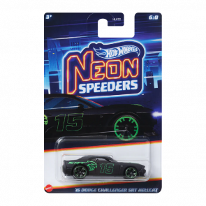 Тематична Машинка Hot Wheels '15 Dodge Challenger SRT Hellcat Neon Speeders 1:64 HLH72/HRW80 Black