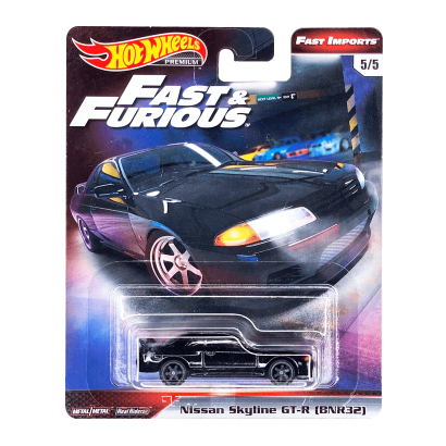 Машинка Premium Hot Wheels Nissan Skyline GT-R (BNR32) Fast & Furious 1:64 GBW79 Black - Retromagaz