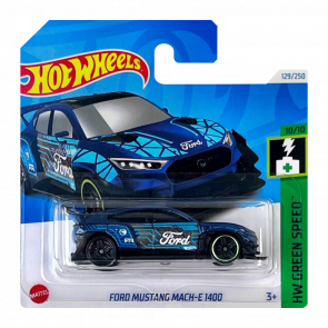 Машинка Базовая Hot Wheels Ford Mustang Mach-E 1400 Treasure Hunts Green Speed 1:64 HTF20 Blue - Retromagaz