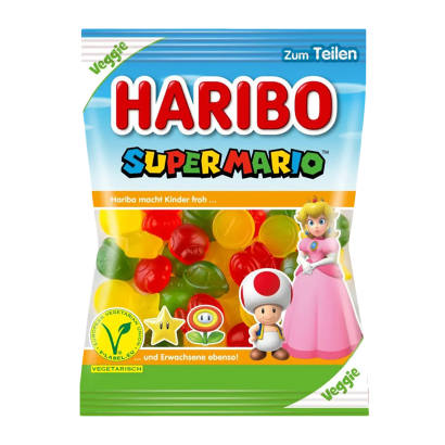 Конфеты Жевательные Haribo Super Mario Princess Peach Vegetarian Veggie - Retromagaz