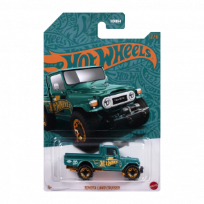 Тематическая Машинка Hot Wheels Toyota Land Cruiser Green and Gold 1:64 HVX01 Turquoise - Retromagaz